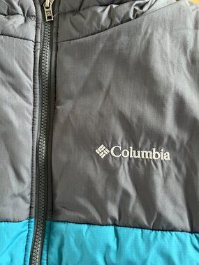 Columbia Vest Mens Teal Gray Full Zip XXL Outdoor Lightweight Hiking